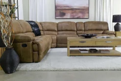 Dusty 6 Piece Reclining Sectional In Bonanza Silt