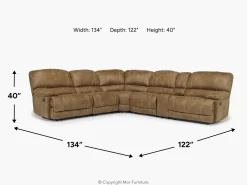 Dusty 6 Piece Reclining Sectional In Bonanza Silt