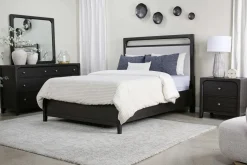 Easton Upholstered Bed, Dresser, Mirror & Nightstand In Natural, Ca King