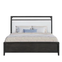 Easton Upholstered Bed, Dresser, Mirror & Nightstand In Natural, Ca King