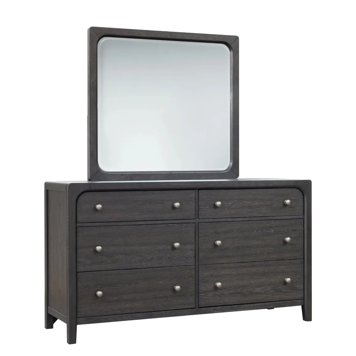 Easton Upholstered Bed, Dresser, Mirror & Nightstand In Natural, Ca King