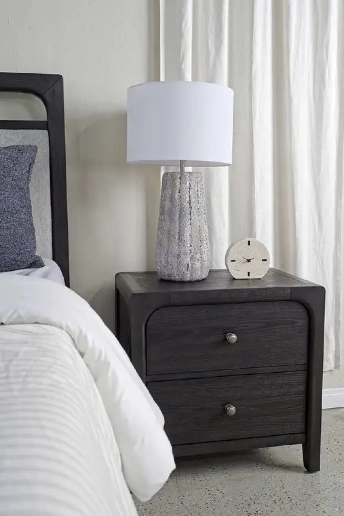 Easton Upholstered Bed, Dresser, Mirror & Nightstand In Natural, Ca King