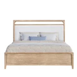 Easton Upholstered Storage Bed, Dresser, Mirror & Nightstand In Natural, Ca King