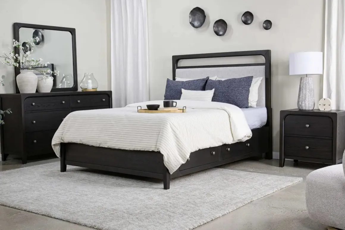 Easton Upholstered Storage Bed In Natural, Ca King