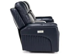 Echo 3 Power Console Loveseat In Rainier Walnut Leather