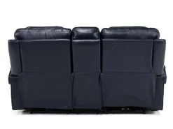 Echo 3 Power Console Loveseat In Rainier Walnut Leather