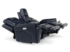 Echo 3 Power Console Loveseat In Rainier Walnut Leather