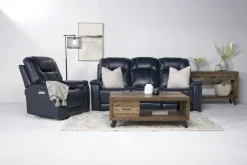 Echo 3 Power Theater Recliner W/ Immersive Sound In Rainier Walnut Leather