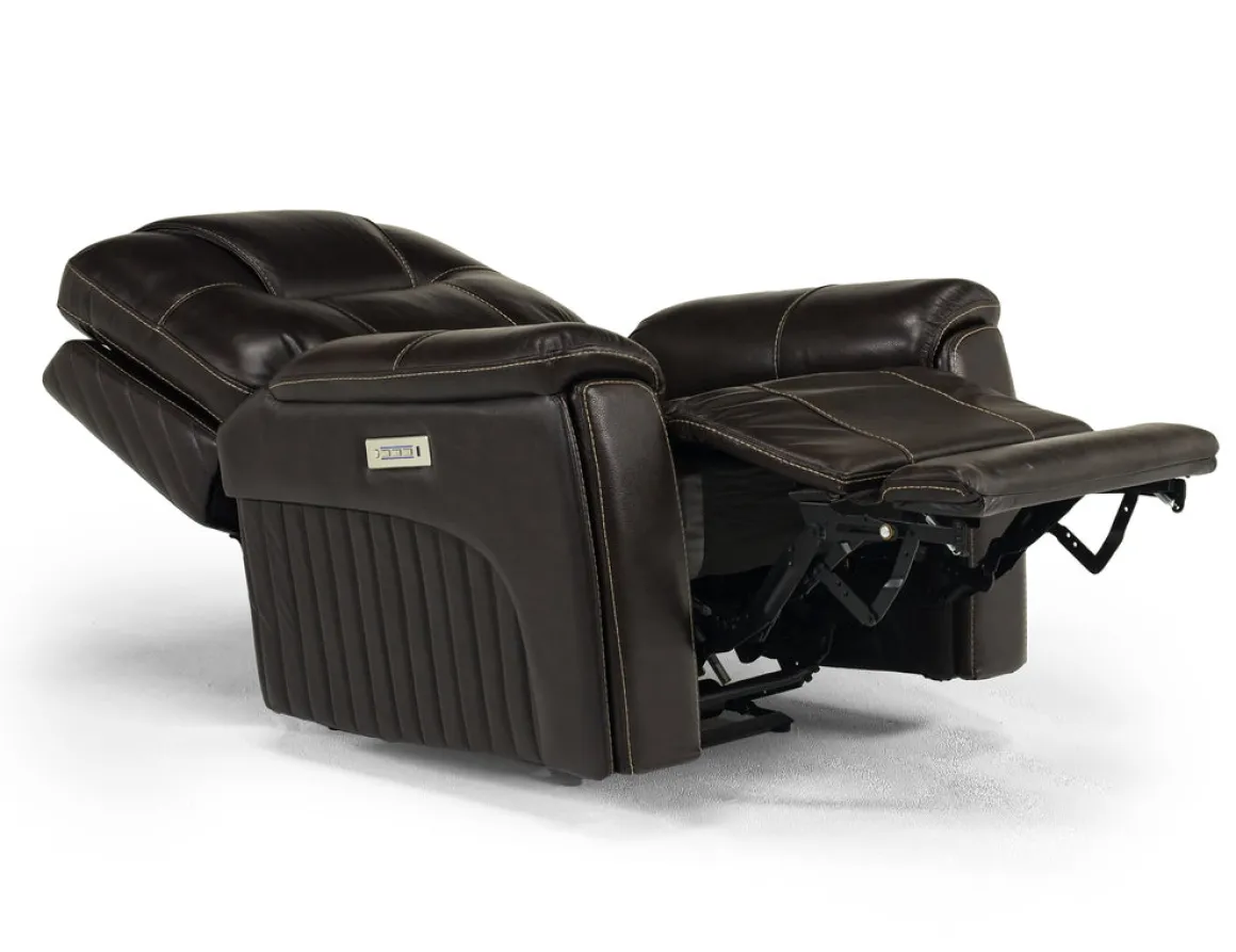 Echo 3 Power Theater Recliner W/ Immersive Sound In Rainer Storm Leather