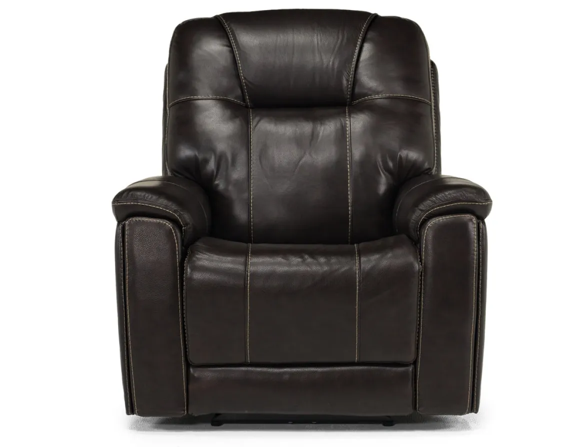 Echo 3 Power Theater Recliner W/ Immersive Sound In Rainer Storm Leather