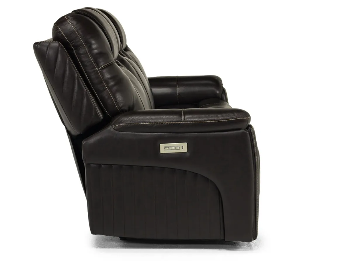 Echo 3 Power Theater Recliner W/ Immersive Sound In Rainer Storm Leather