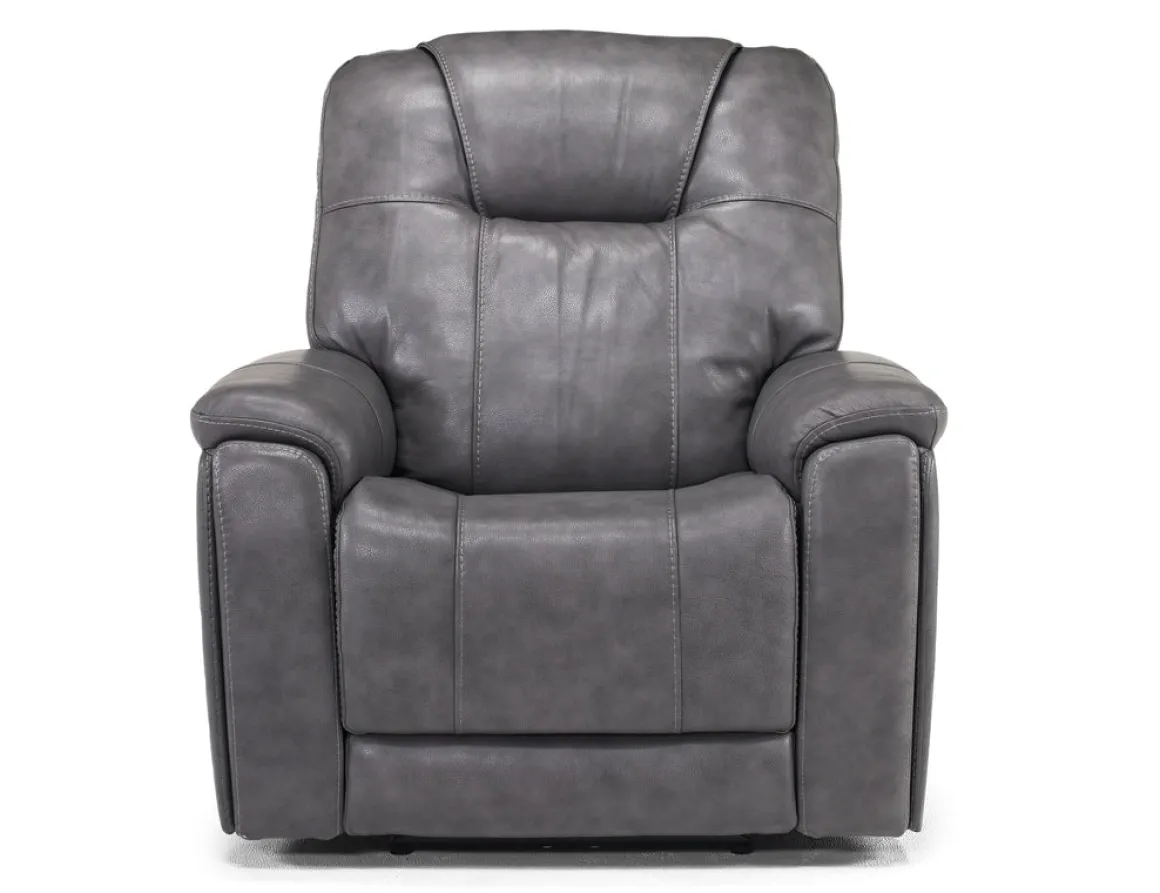 Echo 3 Power Theater Recliner W/ Immersive Sound In Rainer Storm Leather