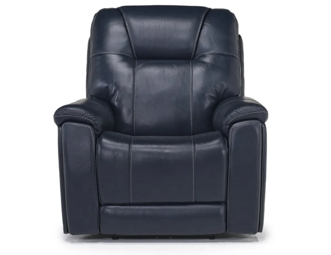 Echo 3 Power Theater Recliner W/ Immersive Sound In Rainer Storm Leather