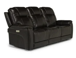 Echo 3 Power Theater Sofa W/ Immersive Sound In Rainier Walnut Leather