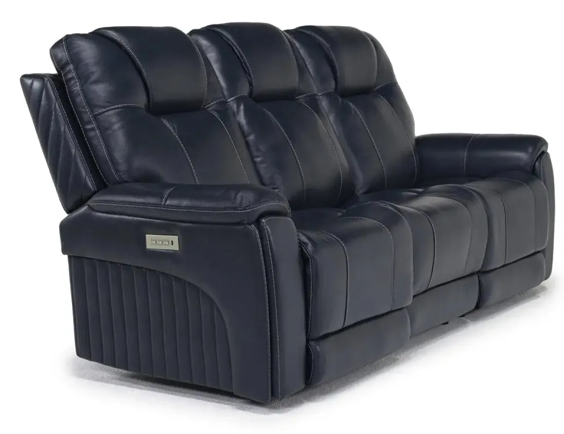Echo 3 Power Theater Sofa W/ Immersive Sound In Rainier Walnut Leather