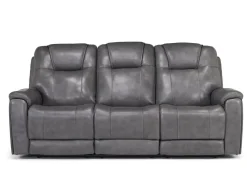 Echo 3 Power Theater Sofa W/ Immersive Sound In Rainier Walnut Leather