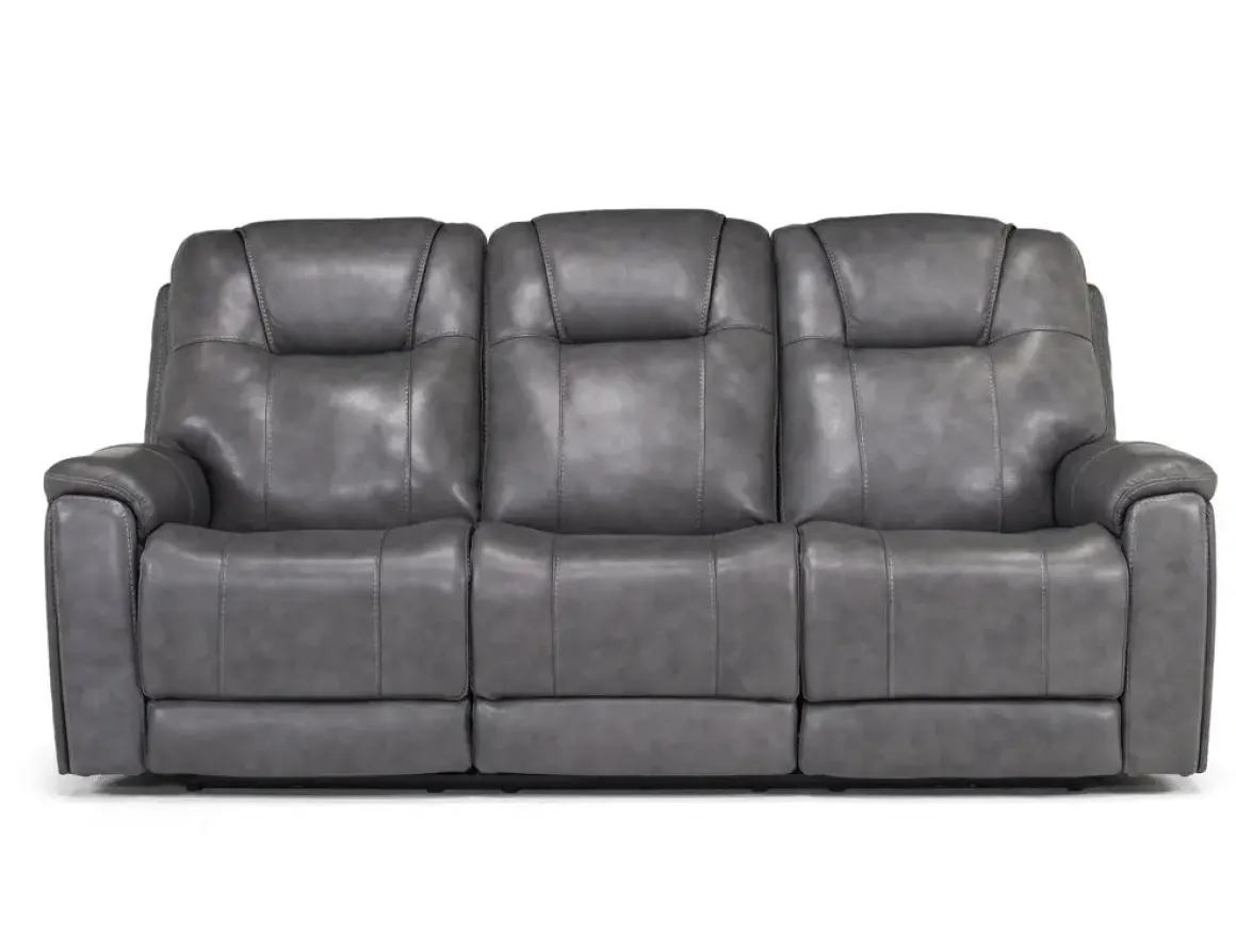 Echo 3 Power Theater Sofa W/ Immersive Sound In Rainier Walnut Leather