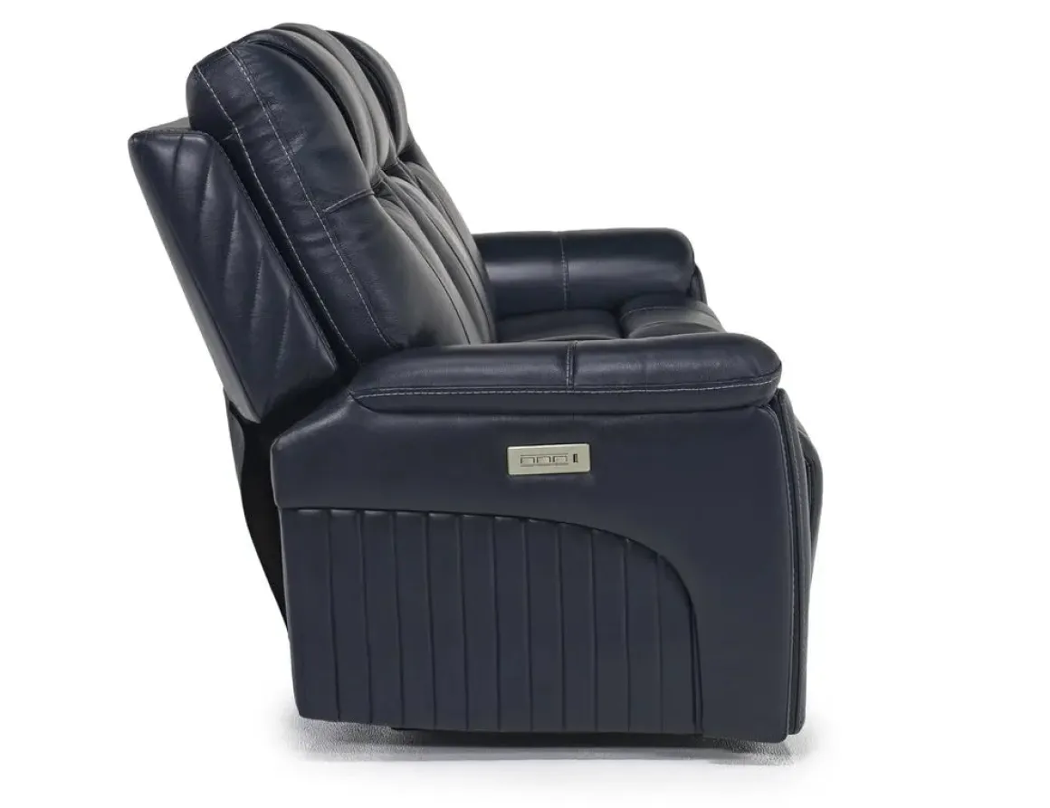 Echo 3 Power Theater Sofa W/ Immersive Sound In Rainier Walnut Leather