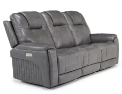 Echo 3 Power Theater Sofa W/ Immersive Sound In Rainier Walnut Leather