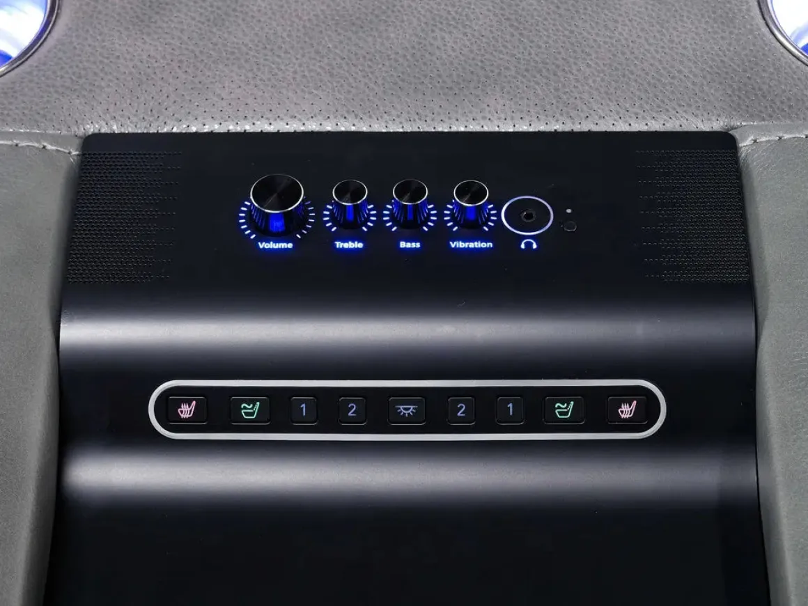 Echo 3 Power Theater Sofa W/ Immersive Sound In Rainier Walnut Leather