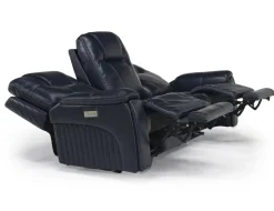 Echo 3 Power Theater Sofa W/ Immersive Sound In Rainier Walnut Leather