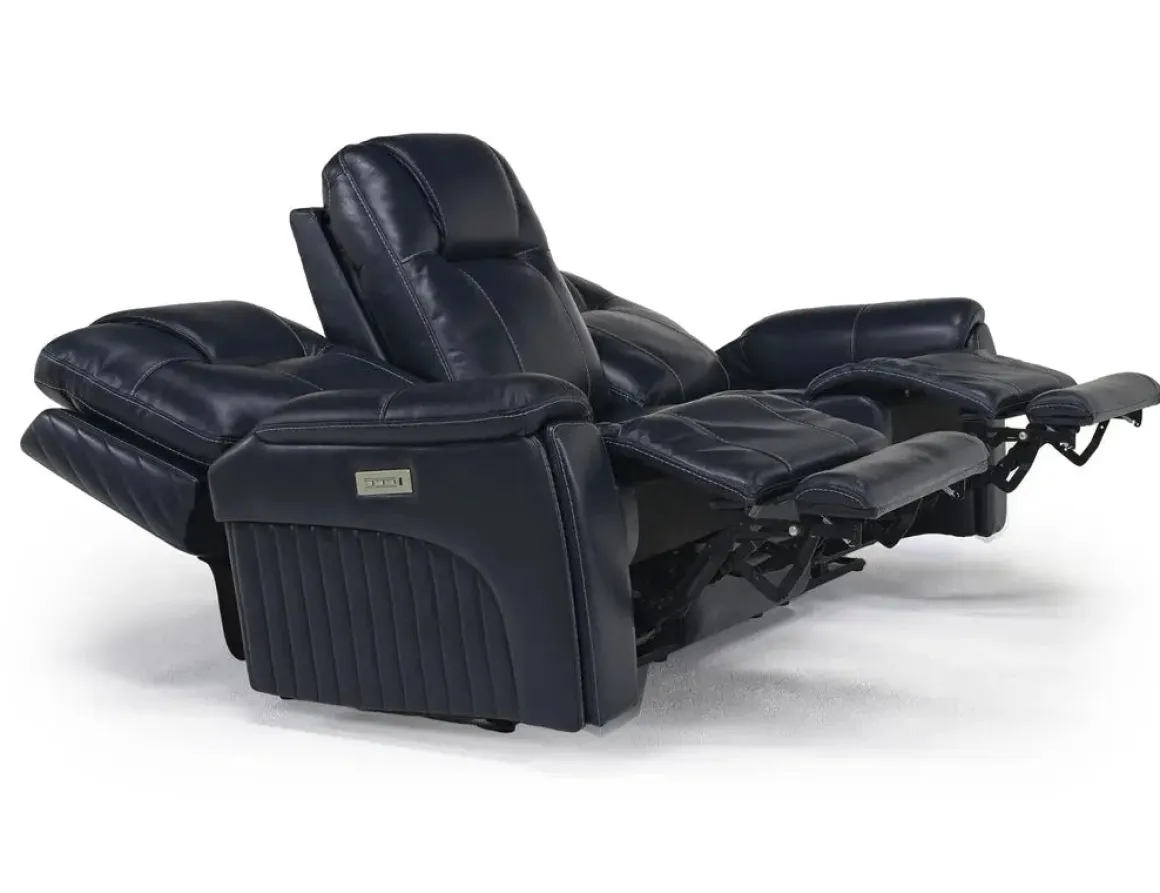 Echo 3 Power Theater Sofa W/ Immersive Sound In Rainier Walnut Leather