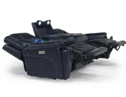 Echo 3 Power Theater Sofa W/ Immersive Sound In Rainier Walnut Leather