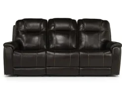 Echo 3 Power Theater Sofa W/ Immersive Sound In Rainier Walnut Leather