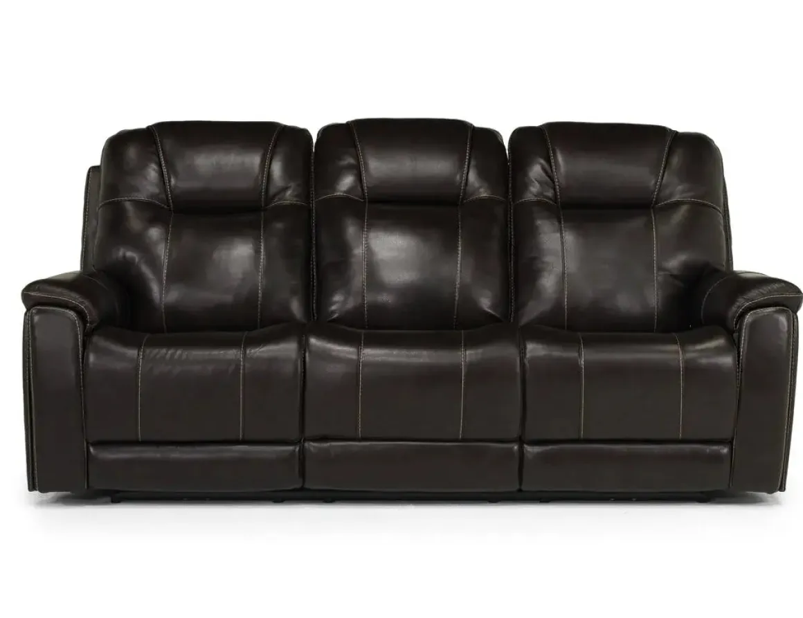 Echo 3 Power Theater Sofa W/ Immersive Sound In Rainier Walnut Leather