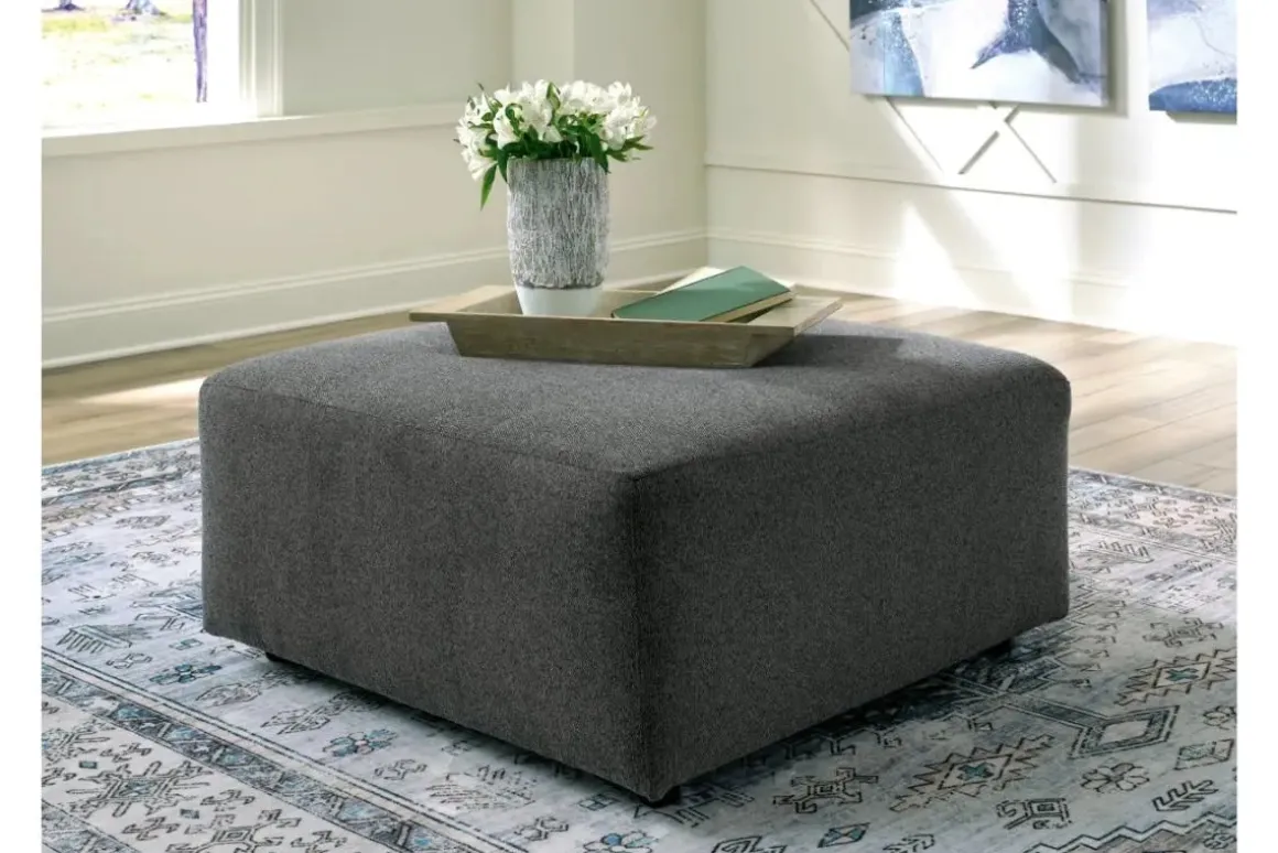 Edenfield Oversized Ottoman In Charcoal