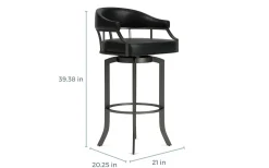 Edy Barstool In Mineral & Black, Swivel