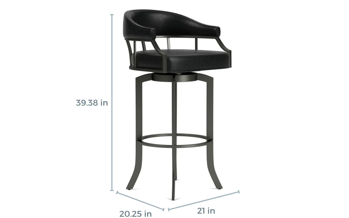 Edy Barstool In Mineral & Black, Swivel