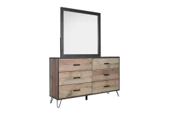 Elk River Panel Bed, Dresser, Mirror & Nightstand In Rustic Brown, Twin
