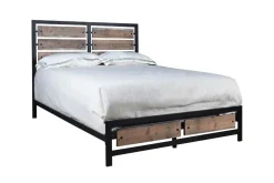 Elk River Panel Bed, Dresser, Mirror & Nightstand In Rustic Brown, Twin