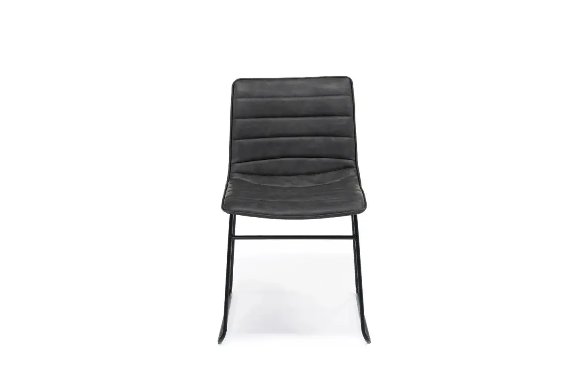 Ella Side Chair In Slate Leather