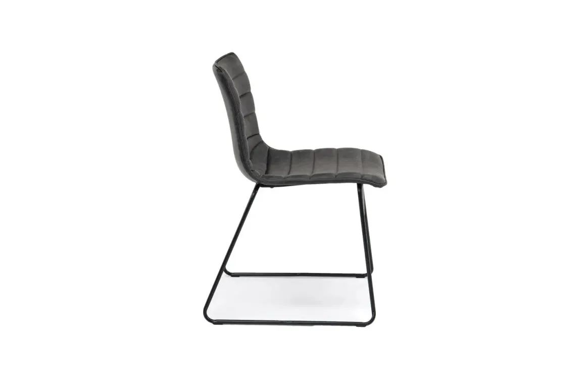 Ella Side Chair In Slate Leather