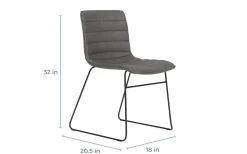 Ella Side Chair In Slate Leather