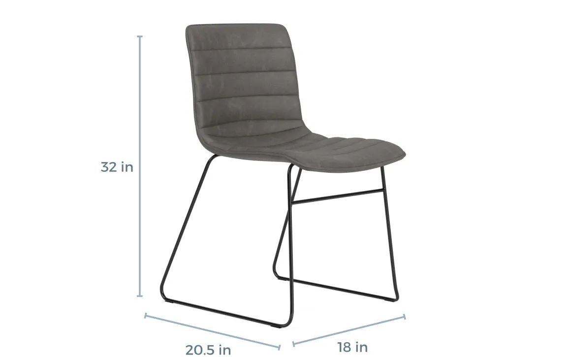 Ella Side Chair In Slate Leather