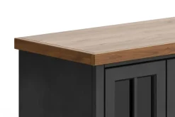 Eloise Fireplace Console In Black & Whiskey, 96 Inch