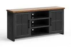 Eloise Media Console In Black & Whiskey, 66 Inch