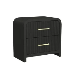 Emberly 2 Drawer Nightstand In Black