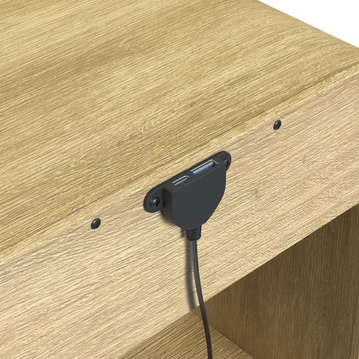 Emberly 2 Drawer Nightstand In Black