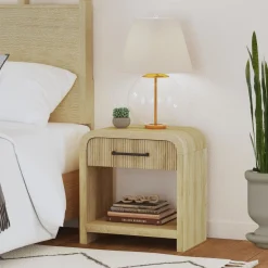 Emberly 2 Drawer Nightstand In Black