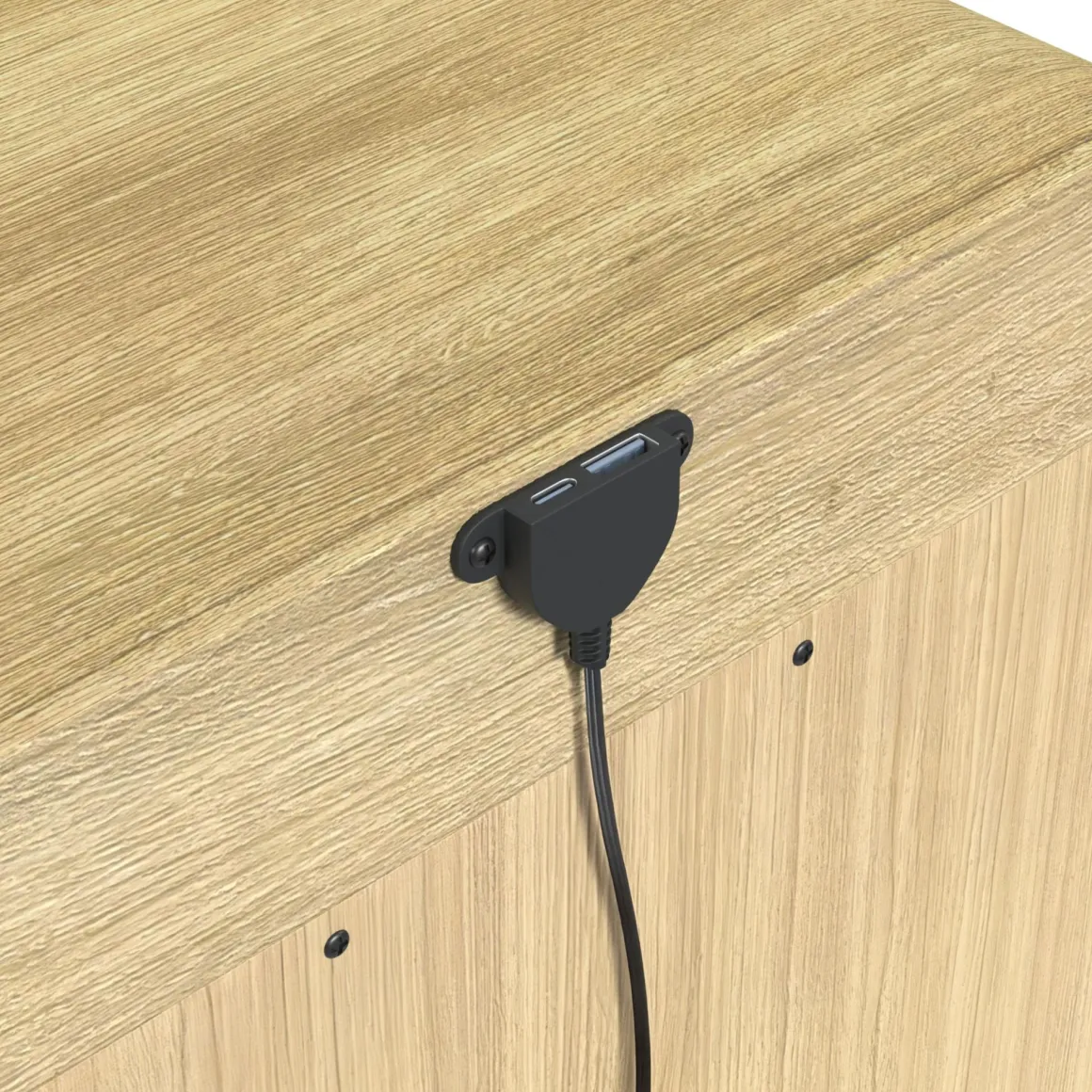 Emberly 2 Drawer Nightstand In Black