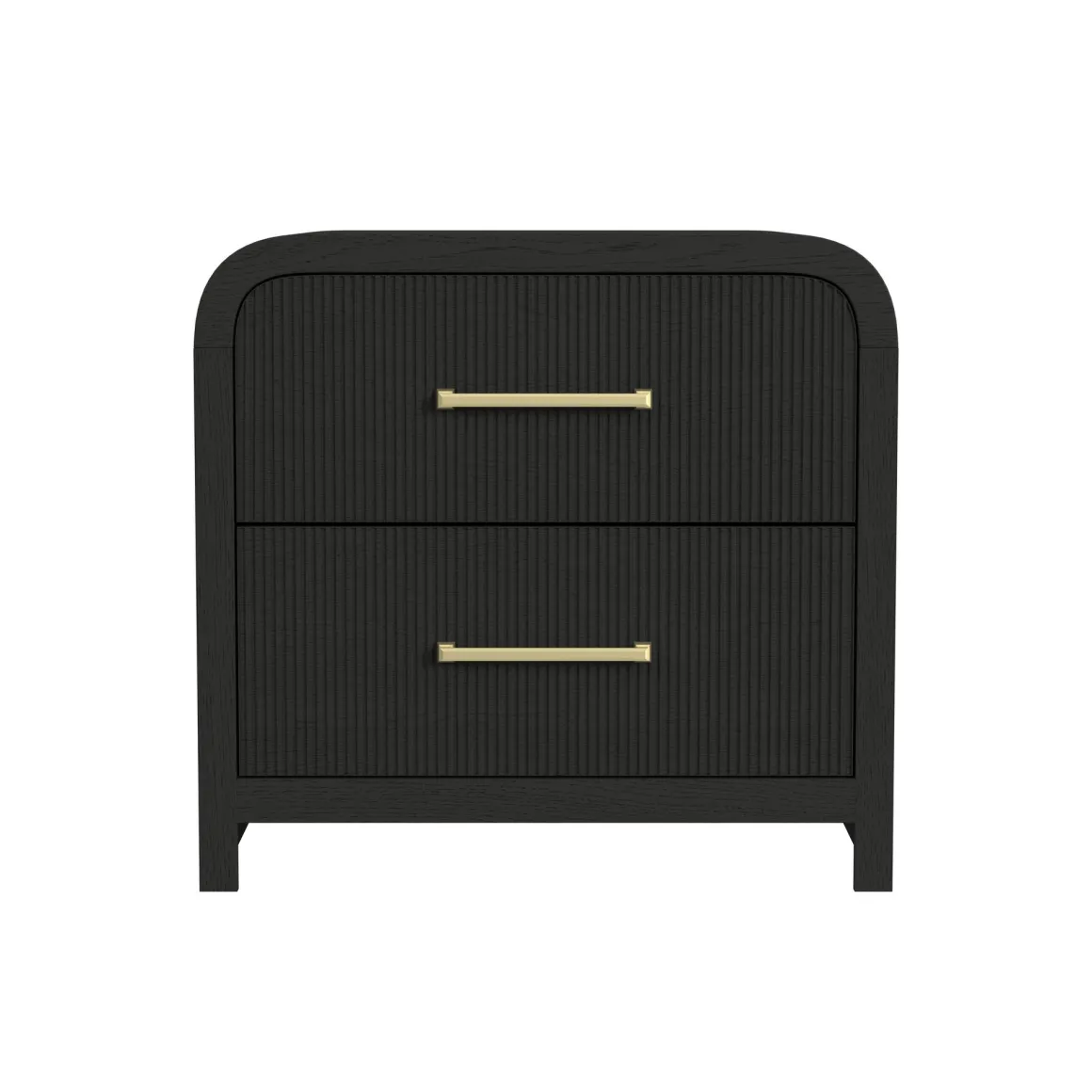 Emberly 2 Drawer Nightstand In Black