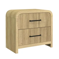 Emberly 2 Drawer Nightstand In Black