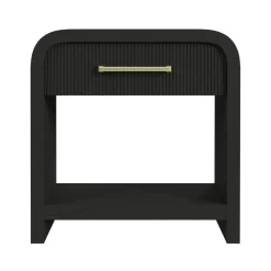 Emberly 2 Drawer Nightstand In Black
