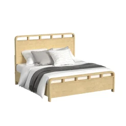 Emberly Panel Bed, Dresser, Mirror & Nightstand In Black, Twin