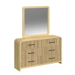 Emberly Panel Bed, Dresser, Mirror & Nightstand In Black, Twin