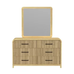 Emberly Panel Bed, Dresser, Mirror & Nightstand In Black, Twin